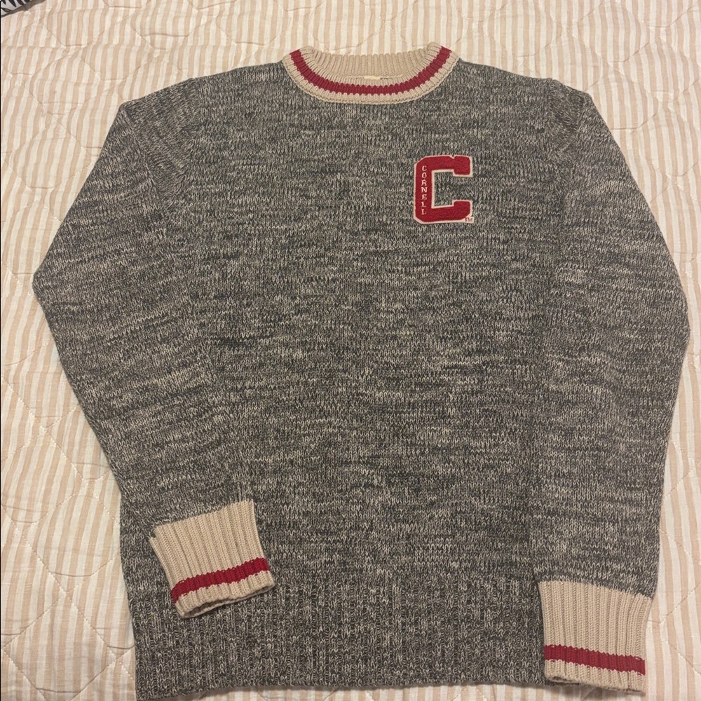 Like new! Renu Bruzer Women's S Crimson Gray Cornell U. Knit Crewneck Preppy!
